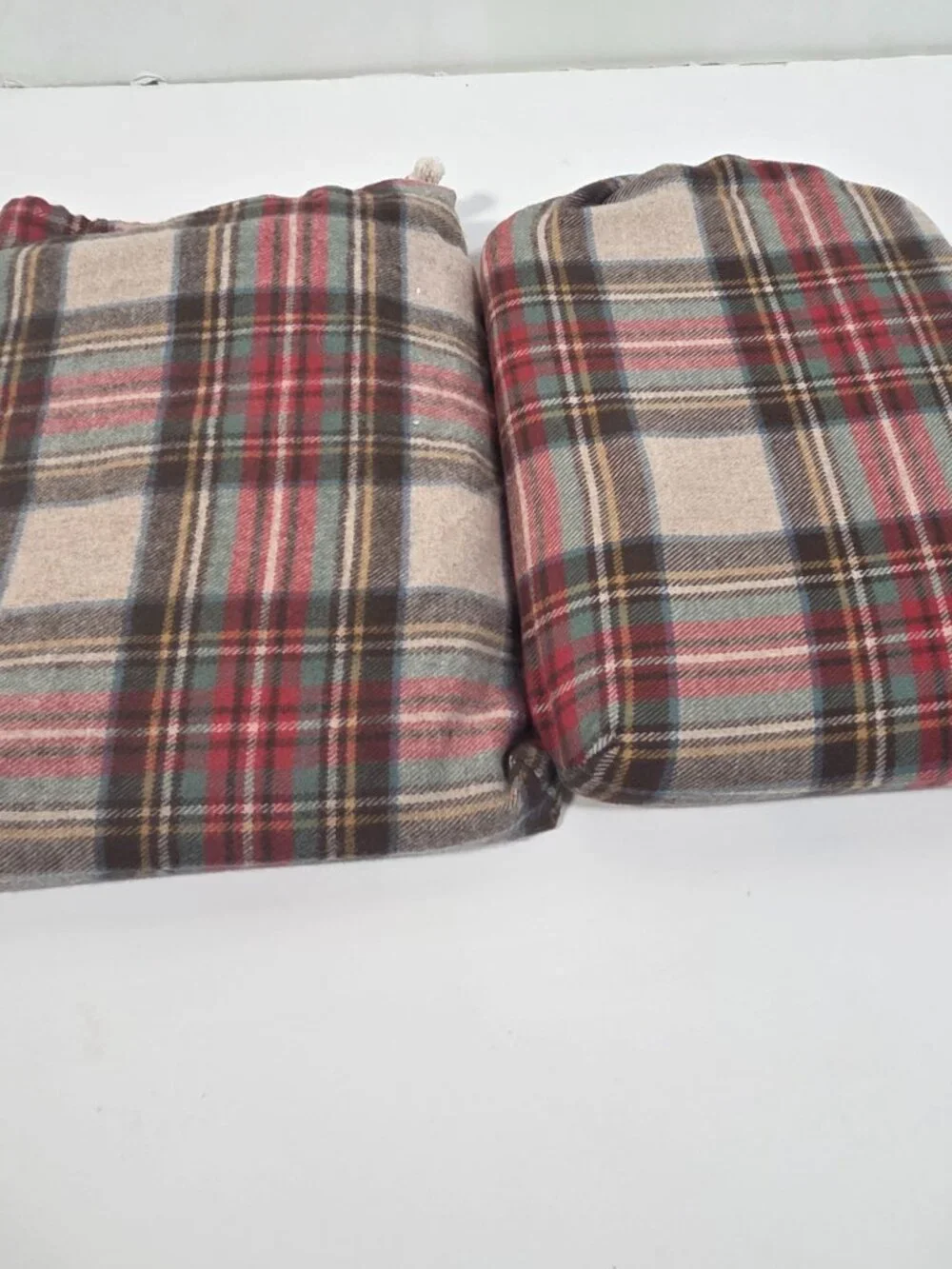 L.L.Bean Heritage Chamois Flannel Standard Pillow Shams Plaid Cotton Portugal